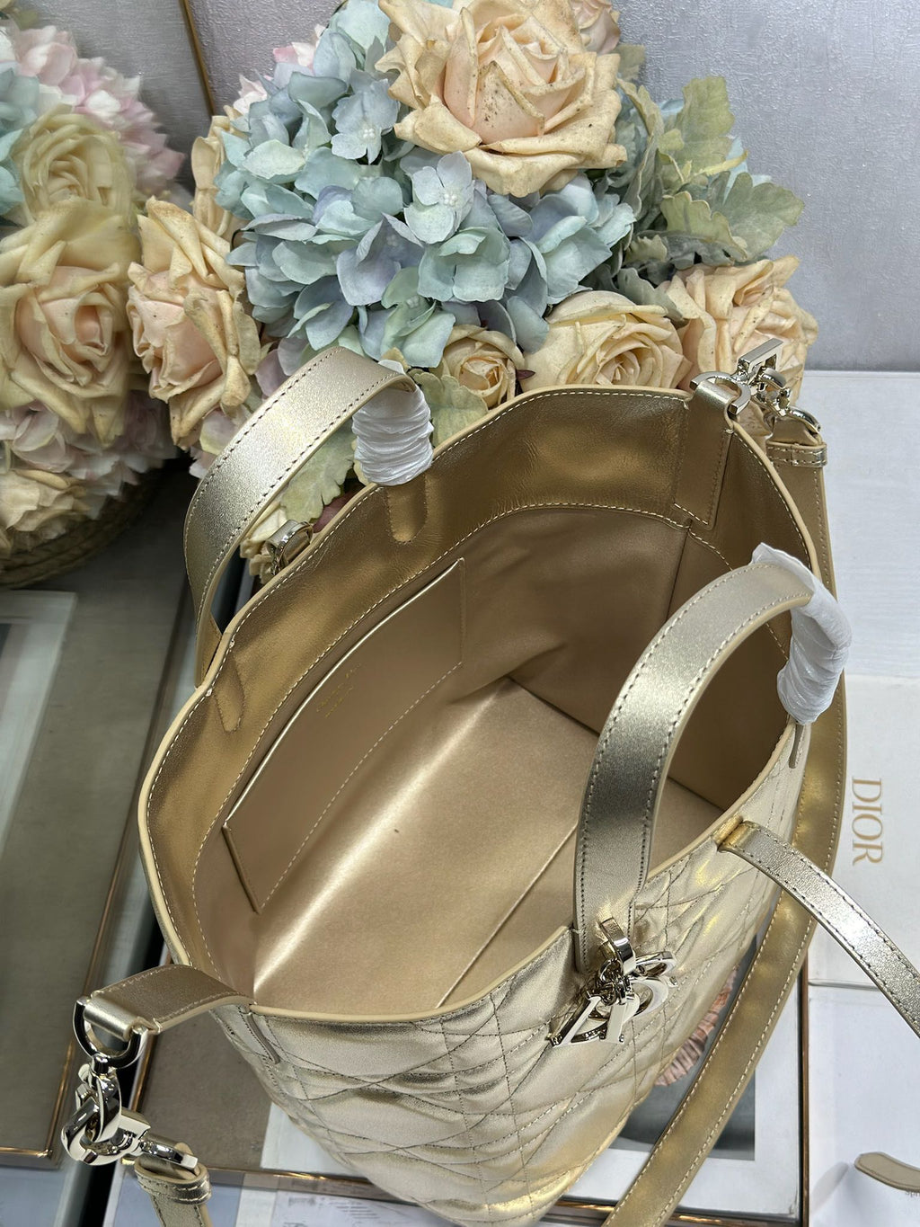DIOR 26S TOUJOURS BAG 23 IN GOLD CALFSKIN