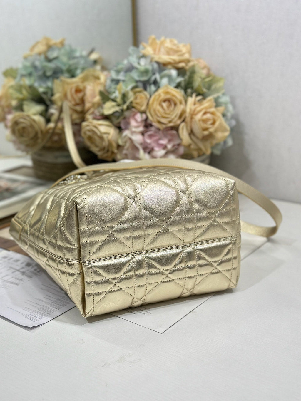 DIOR 26S TOUJOURS BAG 23 IN GOLD CALFSKIN