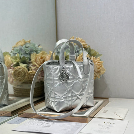 DIOR 26S TOUJOURS BAG 18 IN SILVER CALFSKIN