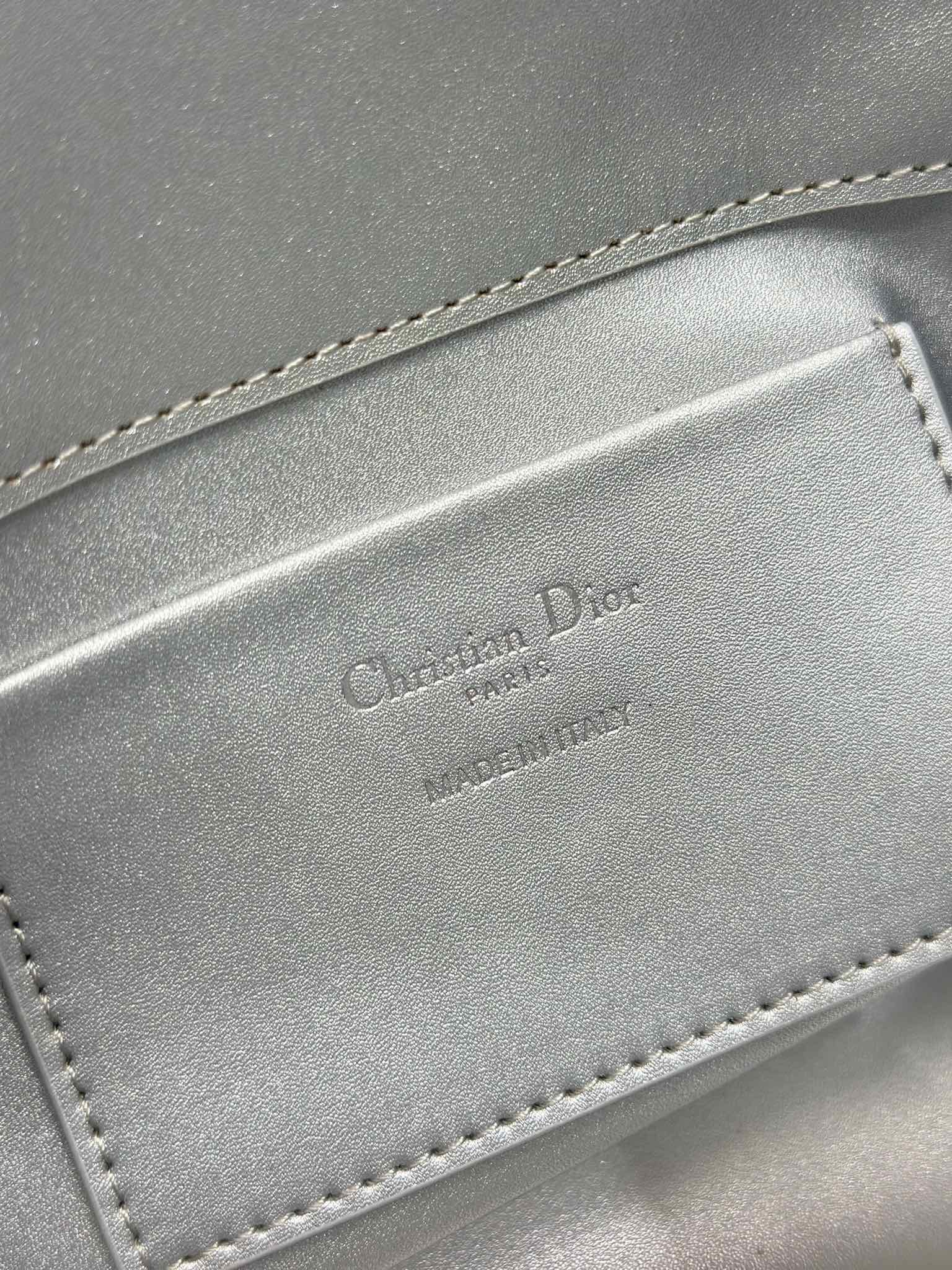 DIOR 26S TOUJOURS BAG 18 IN SILVER CALFSKIN