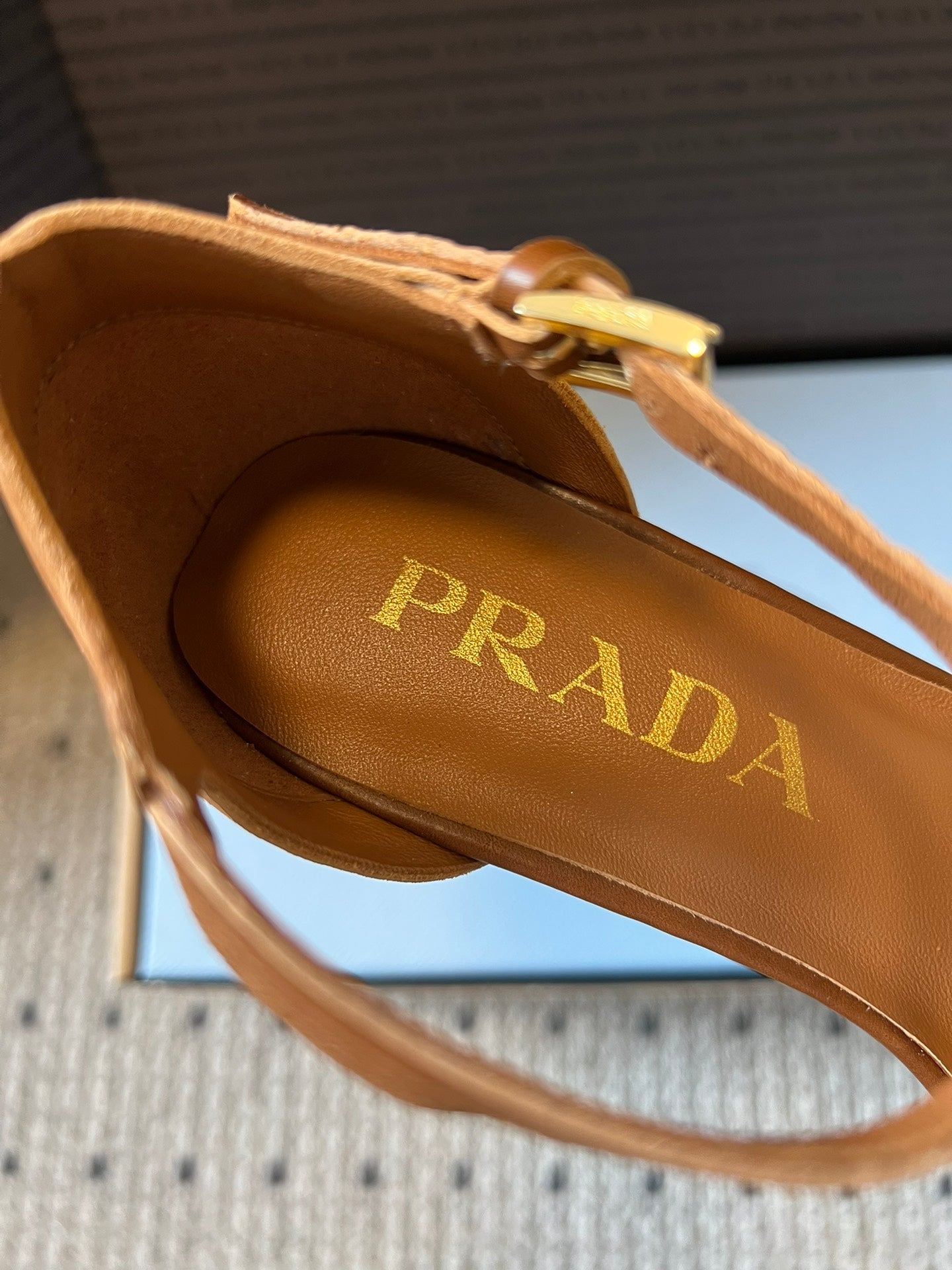 PRADA 26S POINTED-TOE STRAPPY HIGH-HEEL SANDALS 60MM IN CARAMEL BROWN CALFSKIN