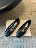 JIMMY CHOO 26S CLASSIC BALLET FLATS IN BLACK CALFSKIN
