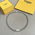 FENDI 26S CHAIN NECKLACE IN SILVER TONE METAL 626929
