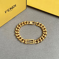 FENDI 26S FF CHAIN BRACELET IN GOLD TONE METAL 626930