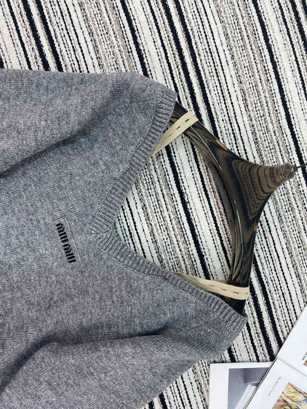 MIUMIU 26S KNIT SHORT SLEEVED T-SHIRT 943