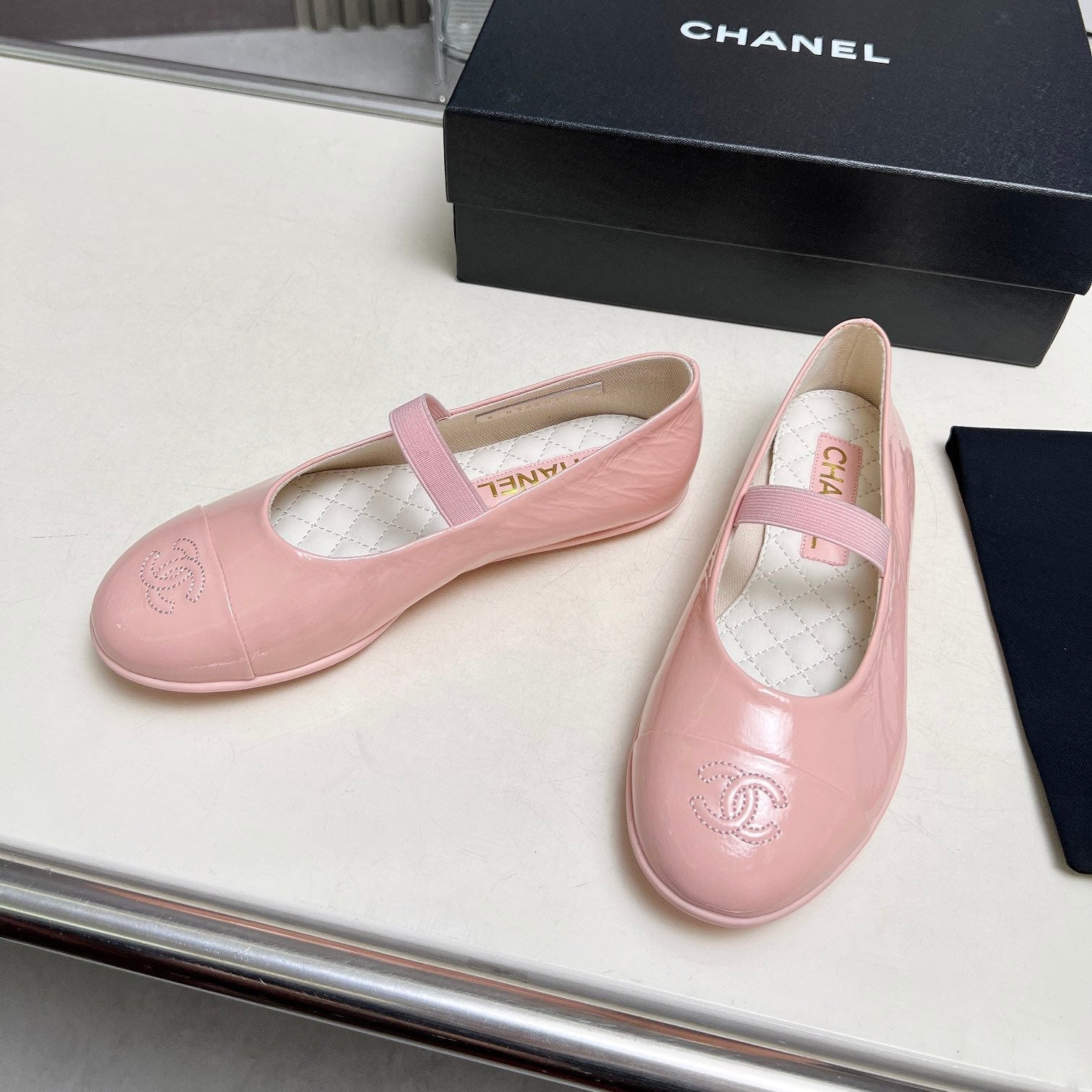 CHANEL 26S MARY JANE FLATS IN PINK CALFSKIN