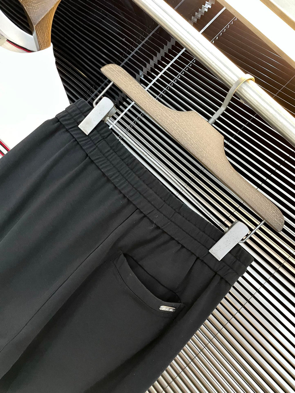LORO PIANA DRAWSTRING JOGGER PANTS IN BLACK COTTON