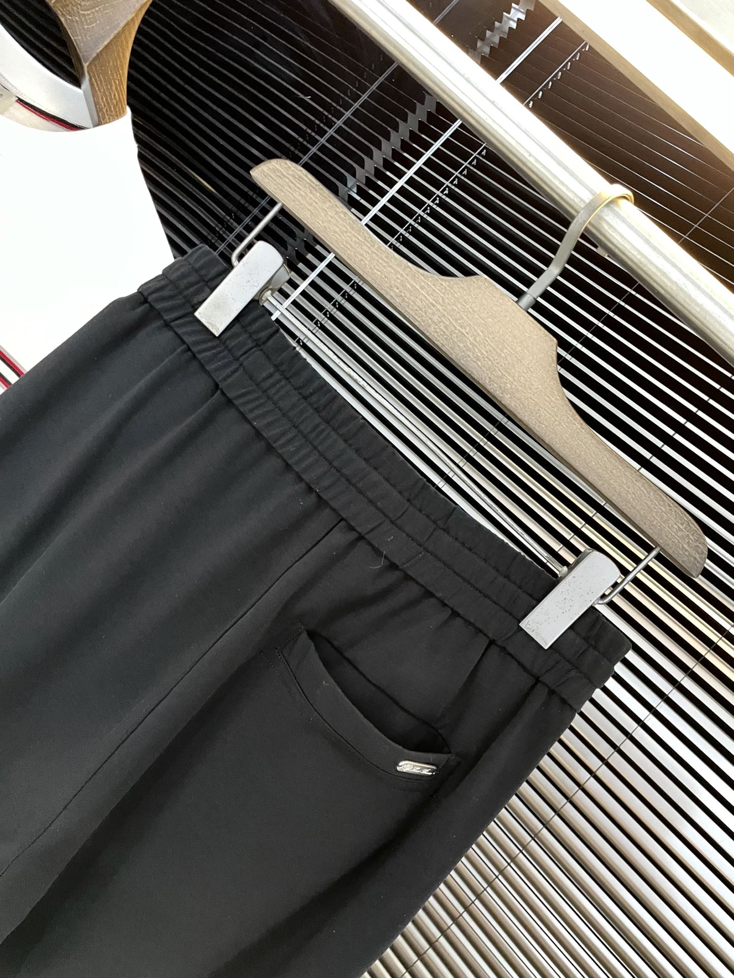 LORO PIANA DRAWSTRING JOGGER PANTS IN BLACK COTTON