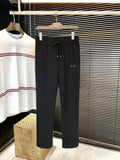 LORO PIANA DRAWSTRING JOGGER PANTS IN BLACK COTTON