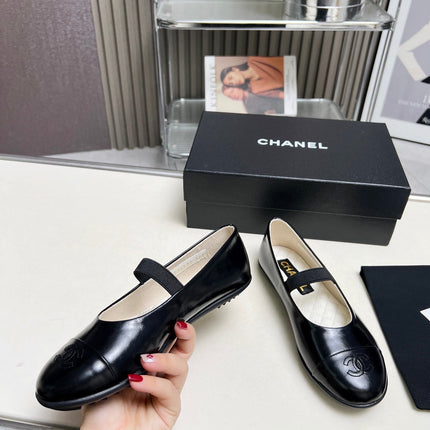 CHANEL 26S MARY JANE FLATS IN BLACK CALFSKIN