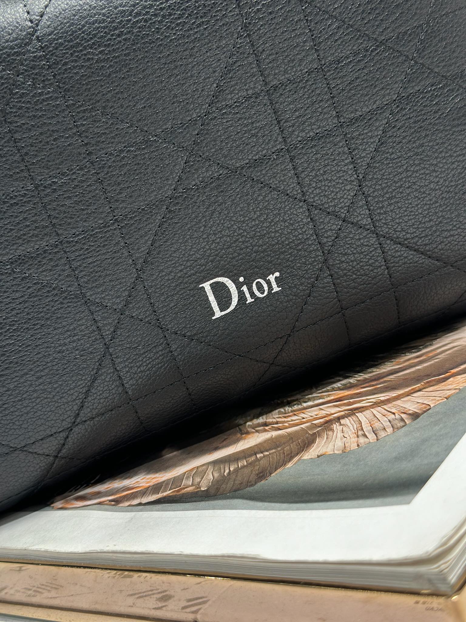 DIOR 26S DIORLY BAG 28 IN BLACK CALFSKIN