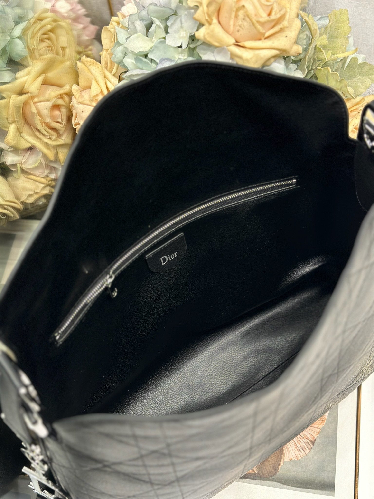 DIOR 26S  DIORLY BAG 39 IN BLACK CALFSKIN