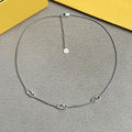 FENDI 26S FF LOGO CHAIN NECKLACE IN SILVER TONE METAL 629955