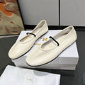 THE ROW 26S BALLET FLATS IN IVORY WHITE CALFSKIN