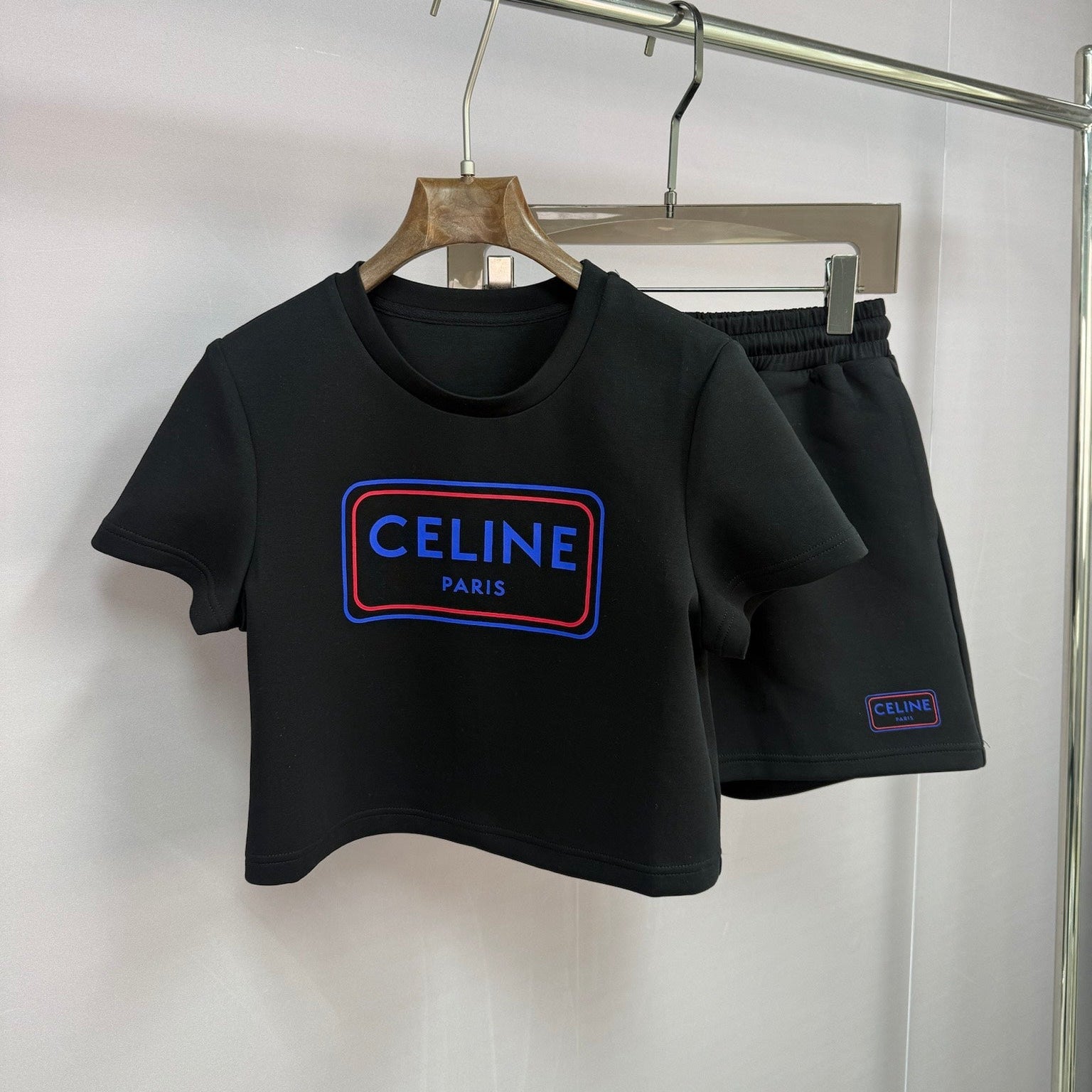 CELINE 26S SHORT SLEEVE TOP AND SHORTS SET 121