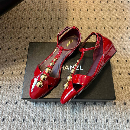 CHLOE 26S HIGH HEELS 20 MM IN DARK RED PATENT CALFSKIN