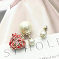 CD 26S FLORAL HEART PEARL TRIBALES EARRINGS IN GOLD METAL 631941