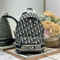 DIOR 26S TRAVEK BACKPACK 21 IN BLUE OBLIQUE JACQUARD