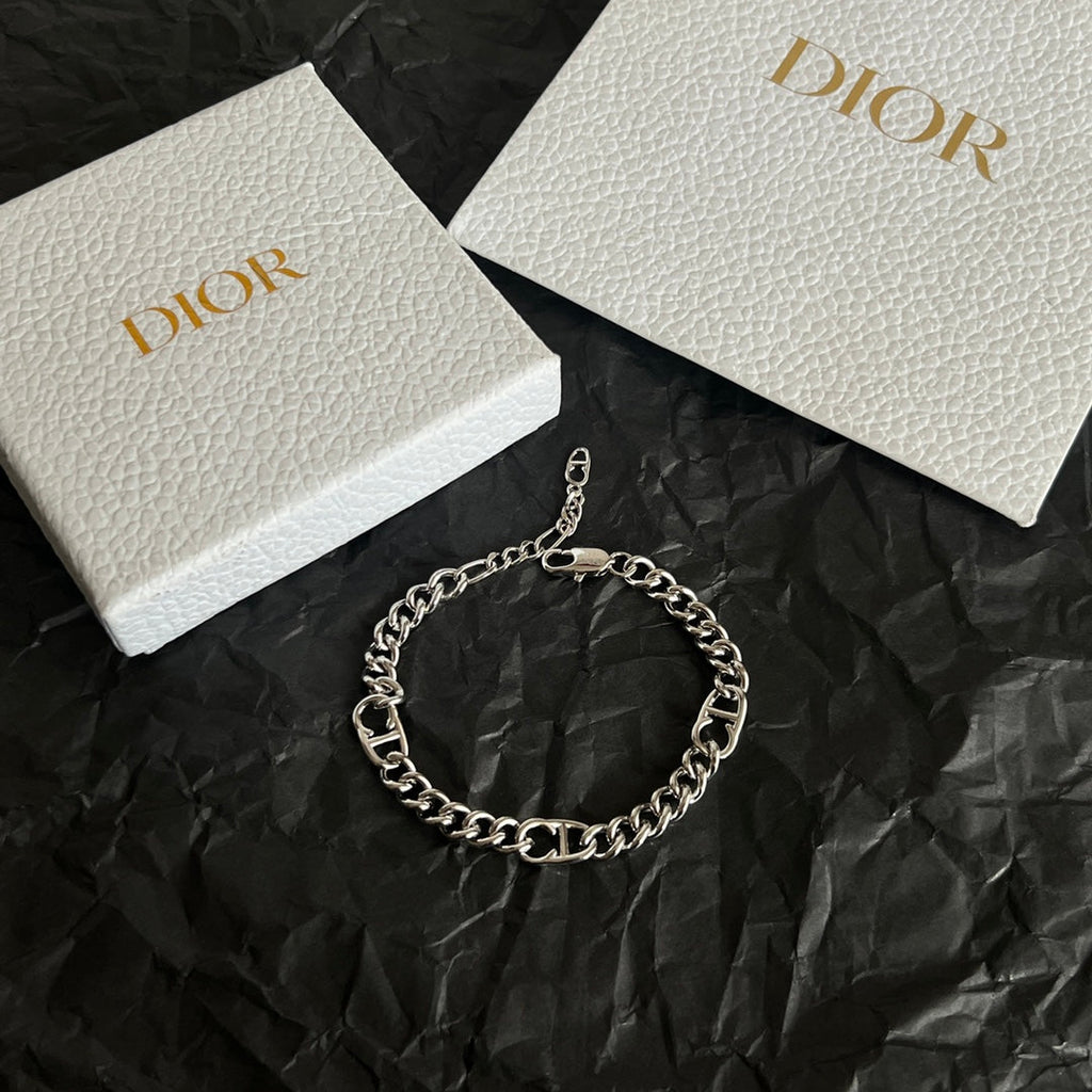 CD 26S LOGO LINK CHAIN BRACELET IN SILVER METAL 633147