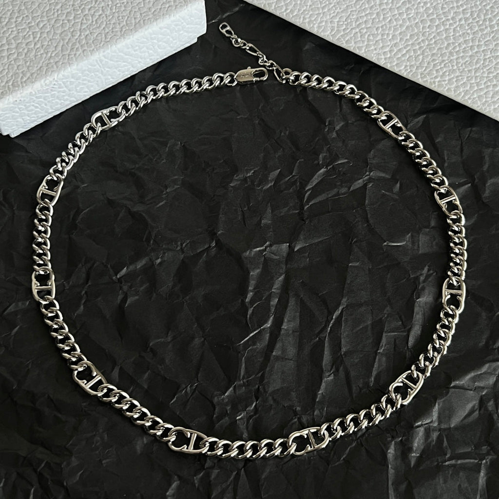 CD 26S LOGO LINK CHAIN NECKLACE IN SILVER METAL 633148