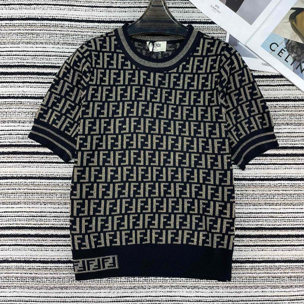 FENDI 26S SHORT SLEEVE KNIT T-SHIRT 124