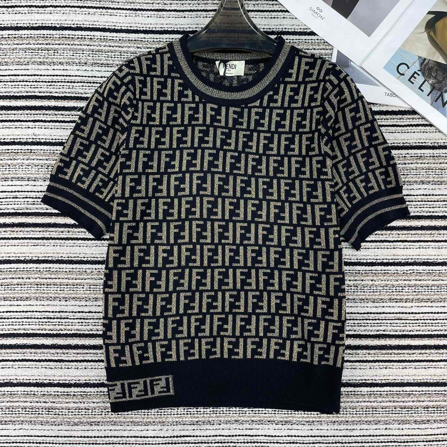 FENDI 26S SHORT SLEEVE KNIT T-SHIRT 124