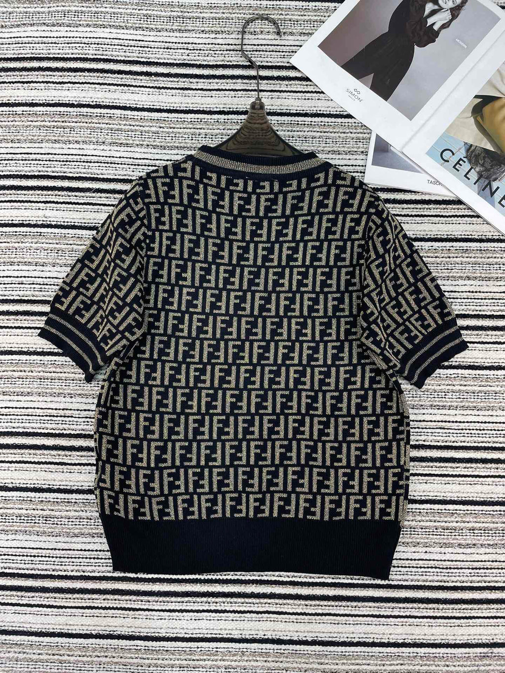 FENDI 26S SHORT SLEEVE KNIT T-SHIRT 124