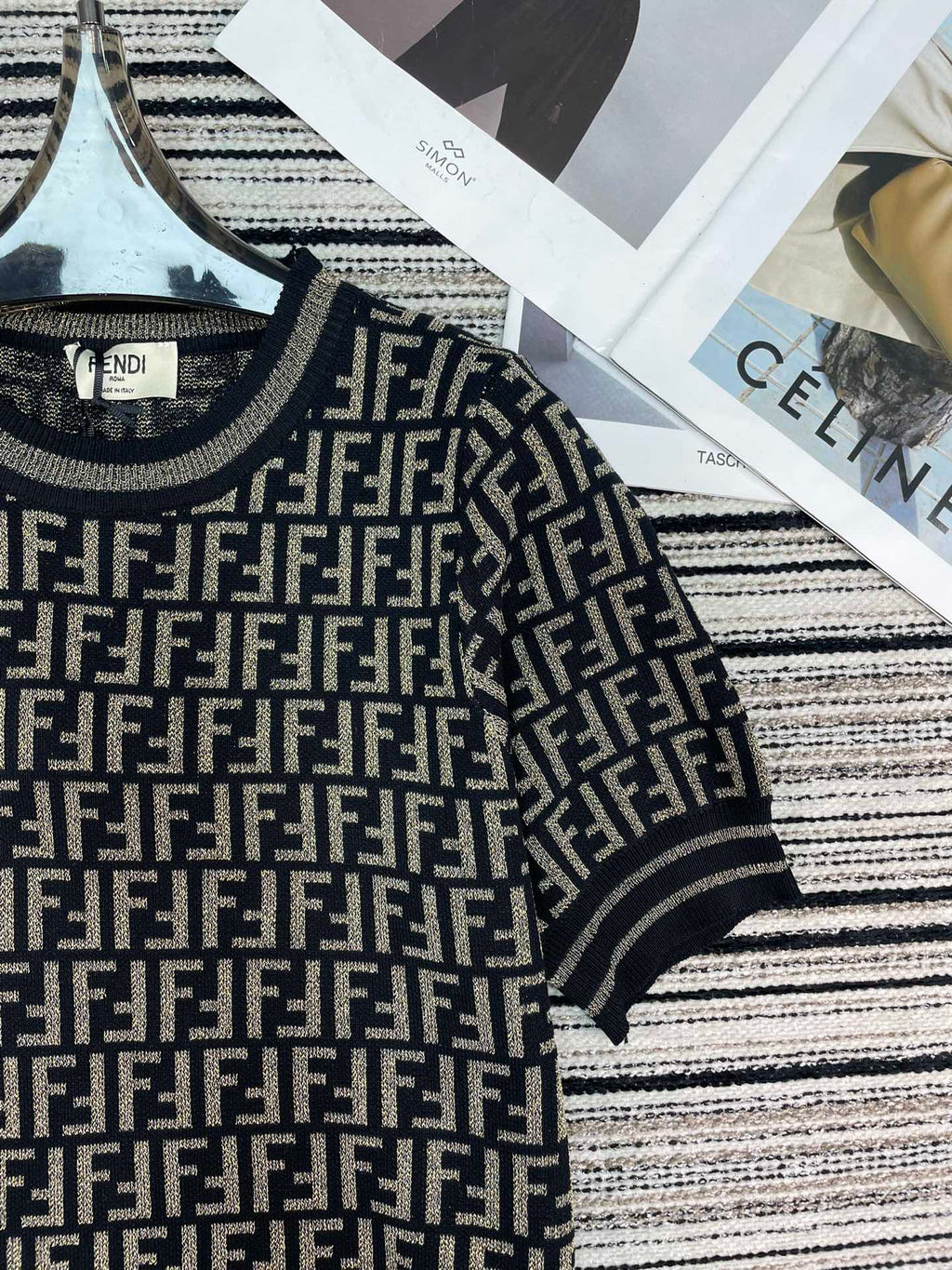 FENDI 26S SHORT SLEEVE KNIT T-SHIRT 124