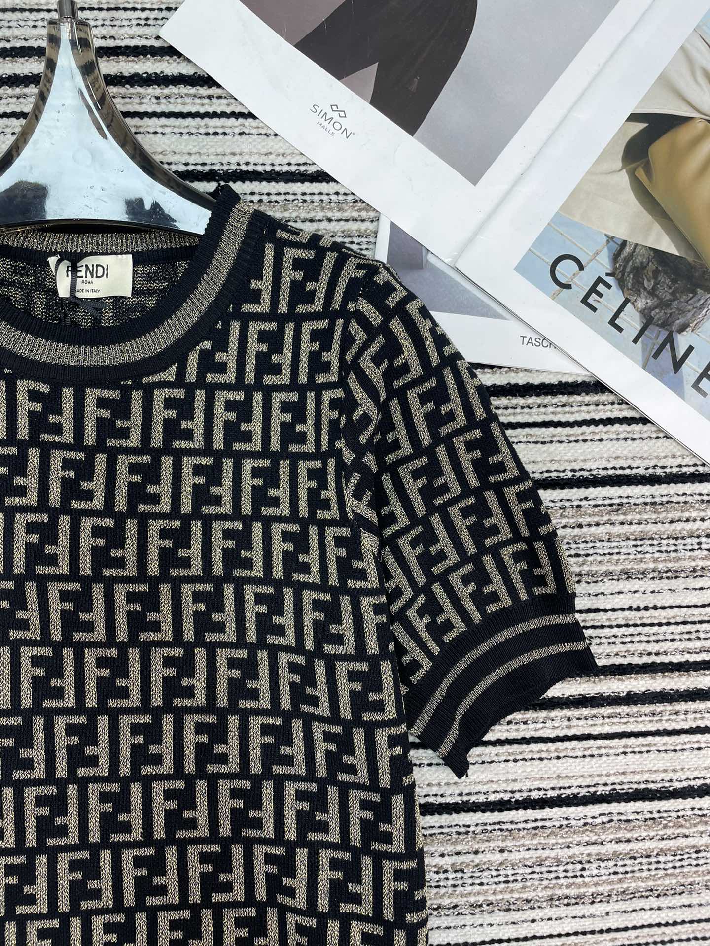 FENDI 26S SHORT SLEEVE KNIT T-SHIRT 124