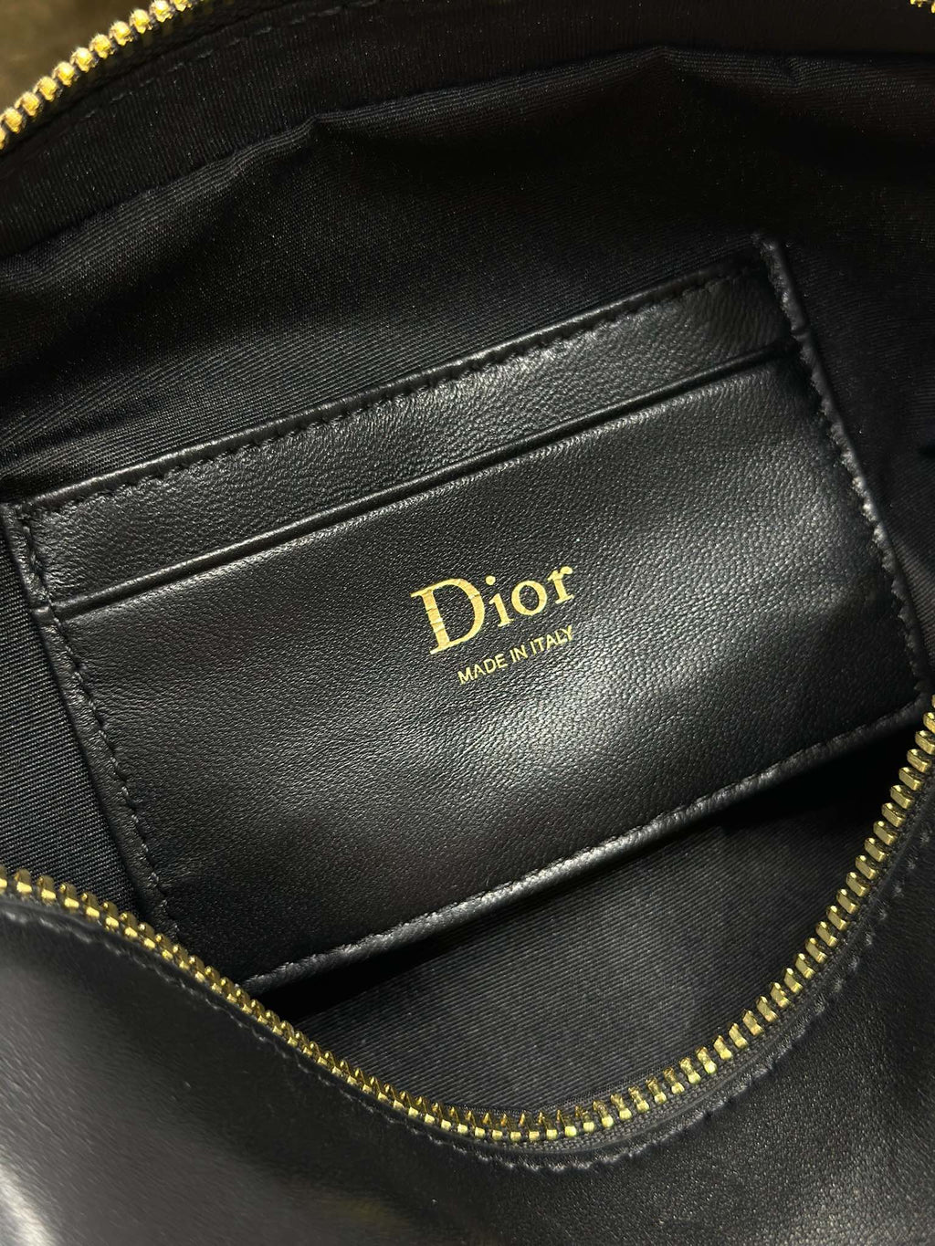 DIOR 26S BOW POUCH BAG 20 IN BLACK LAMBSKIN