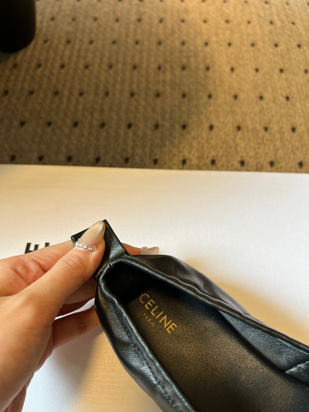 CELINE 26S LOAFERS IN BLACK WOVEN LAMBSKIN