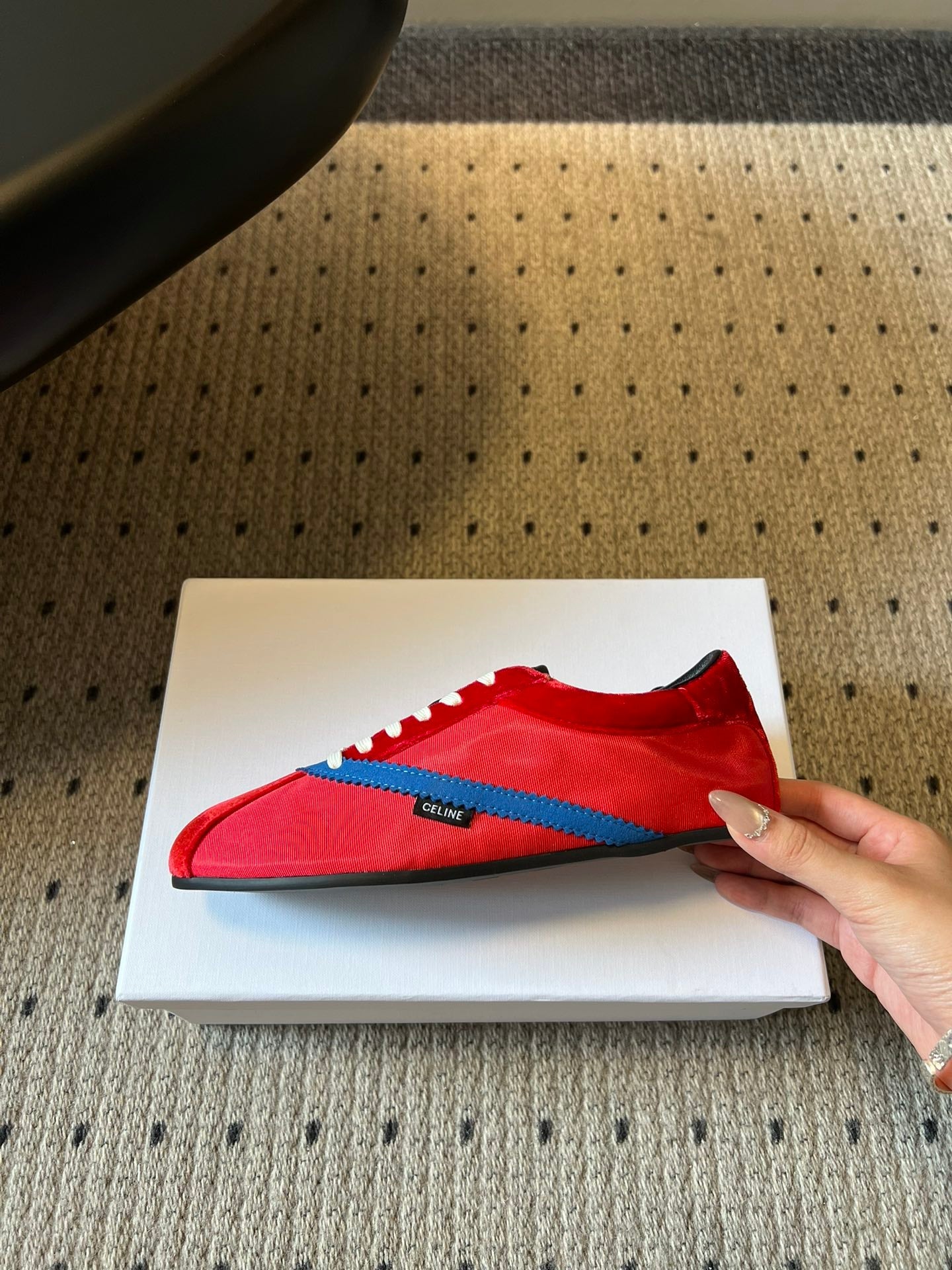 CELINE 26S SNEAKERS IN RED VELVET