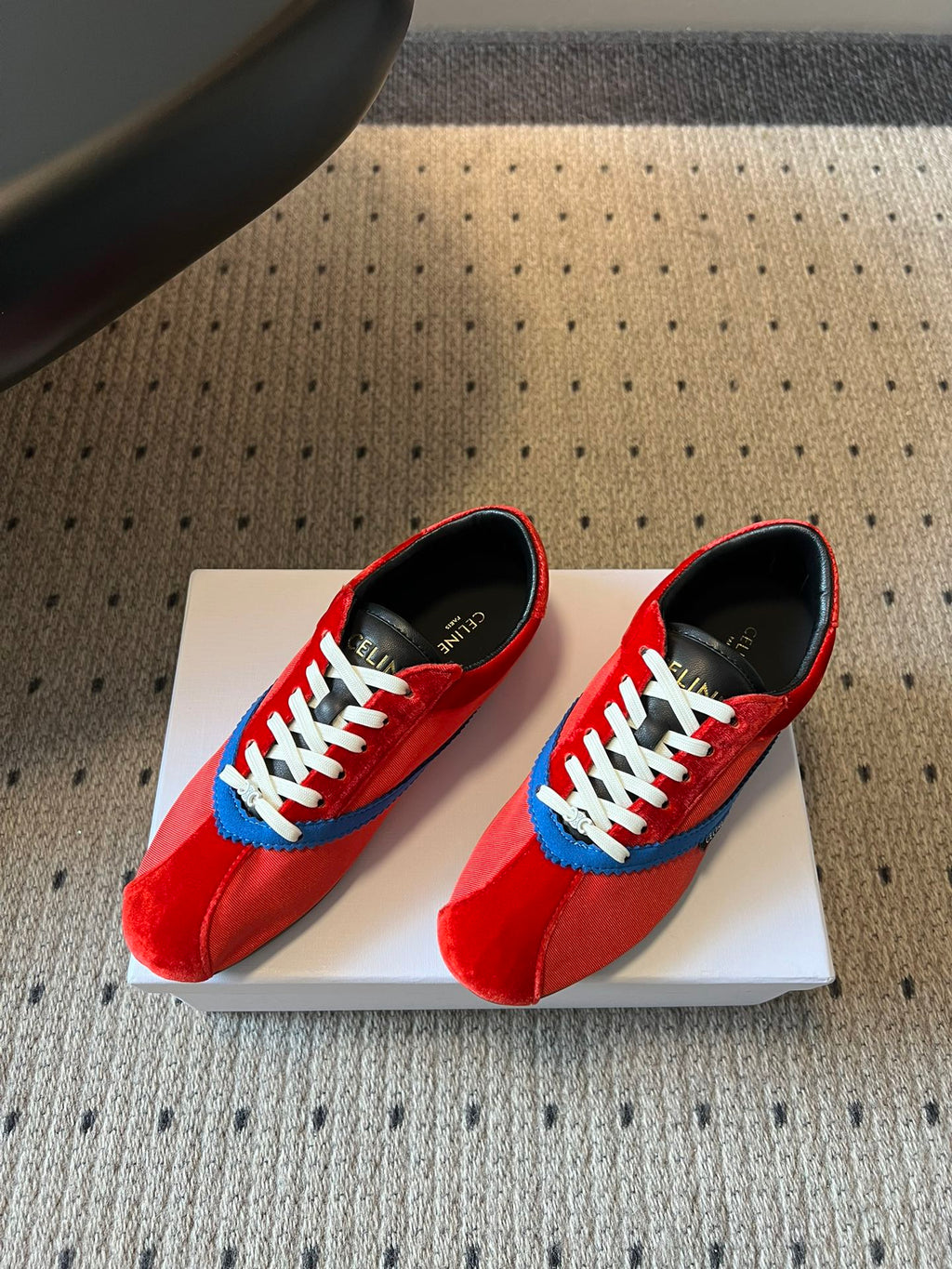 CELINE 26S SNEAKERS IN RED VELVET