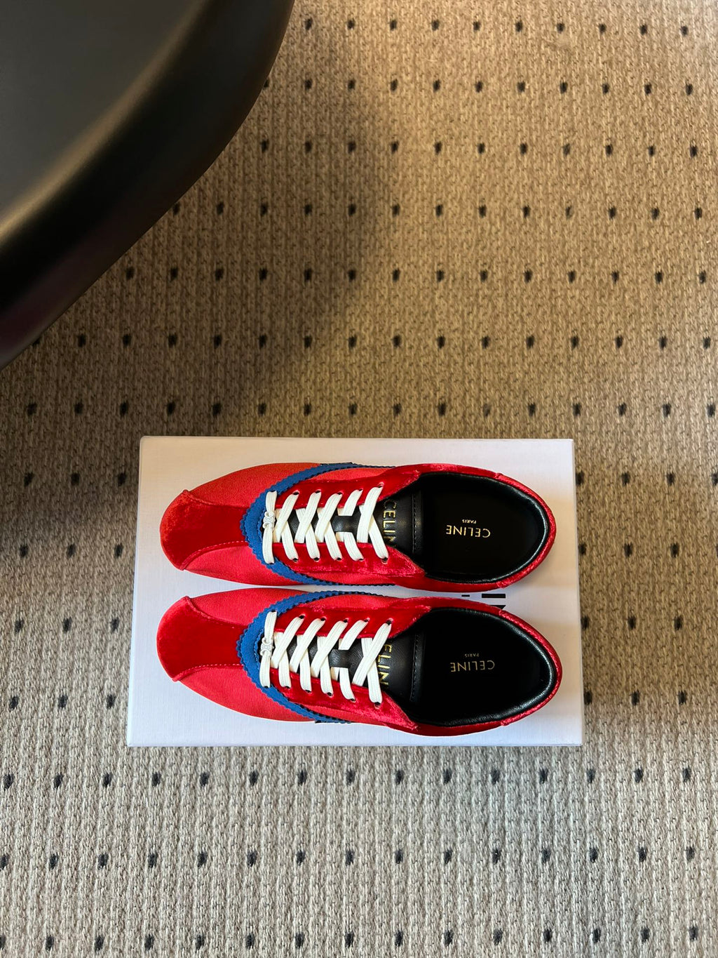 CELINE 26S SNEAKERS IN RED VELVET