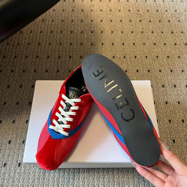 CELINE 26S SNEAKERS IN RED VELVET