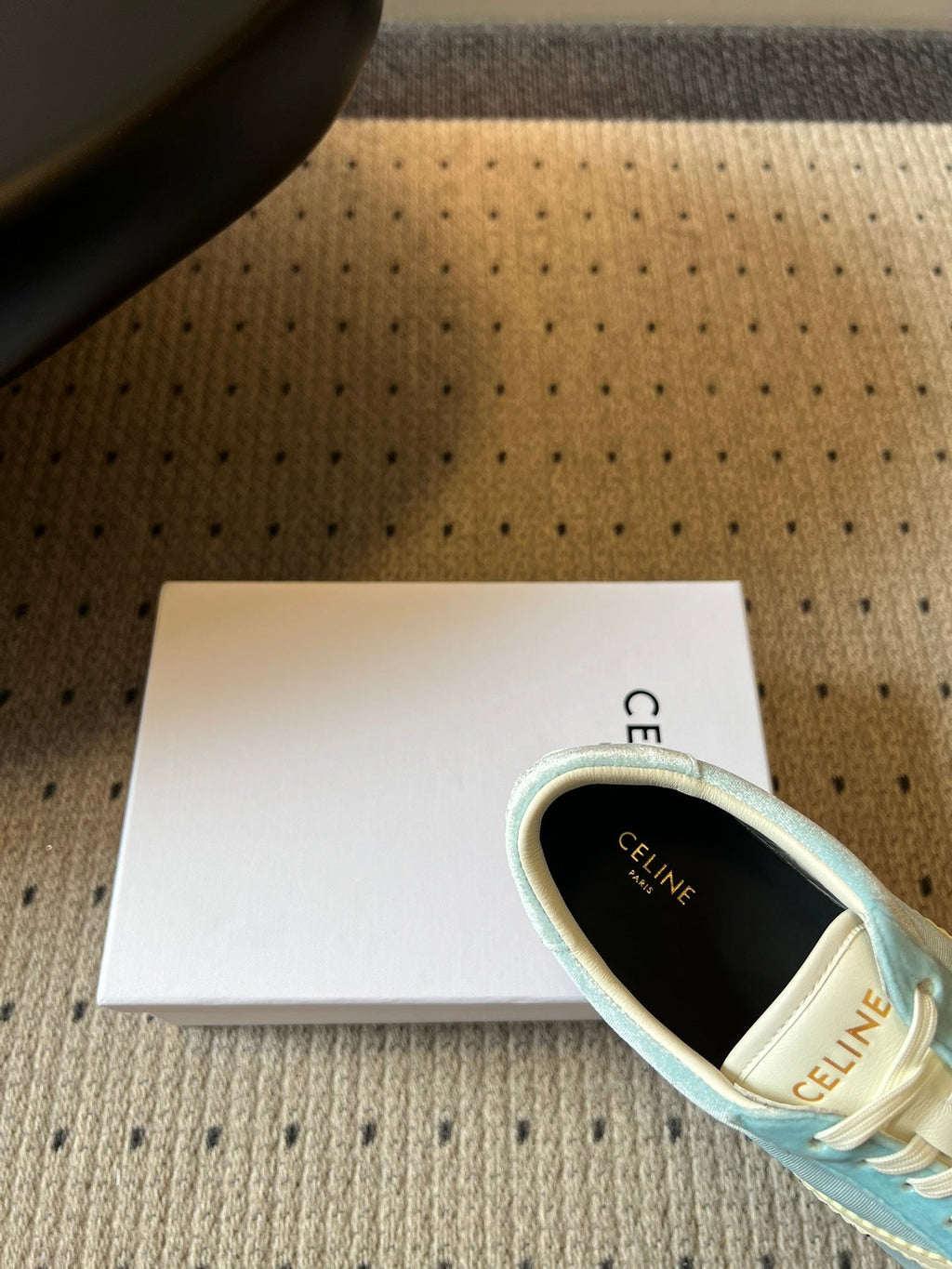 CELINE 26S SNEAKERS IN PASTEL BLUE VELVET