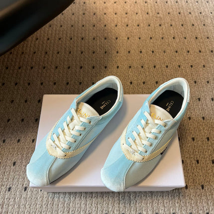 CELINE 26S SNEAKERS IN PASTEL BLUE VELVET