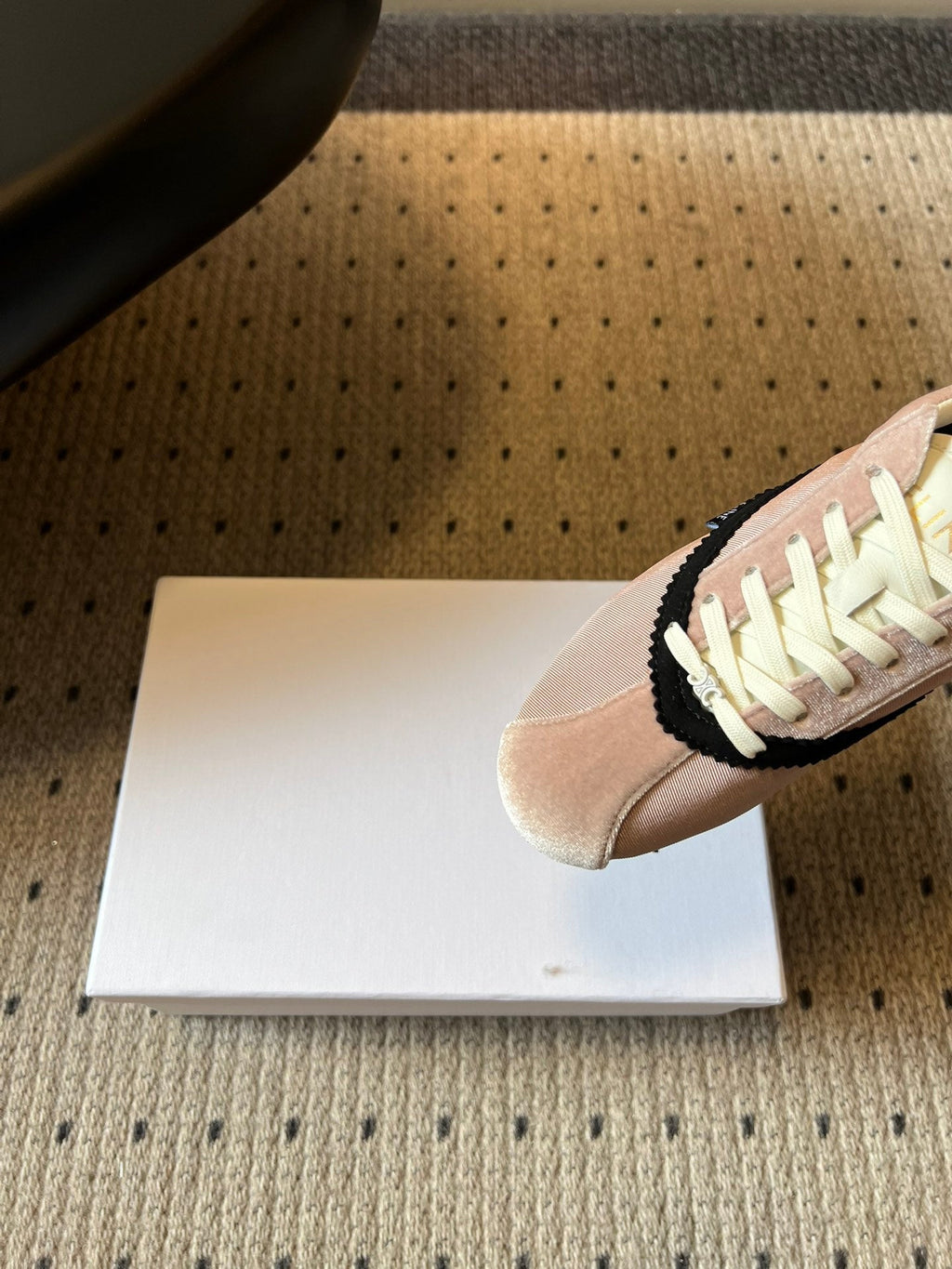 CELINE 26S SNEAKERS IN LIGHT PINK VELVET