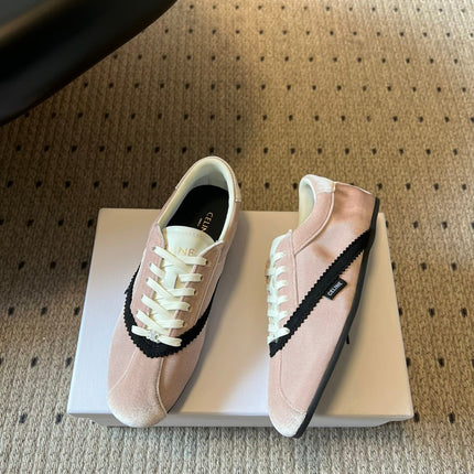 CELINE 26S SNEAKERS IN LIGHT PINK VELVET