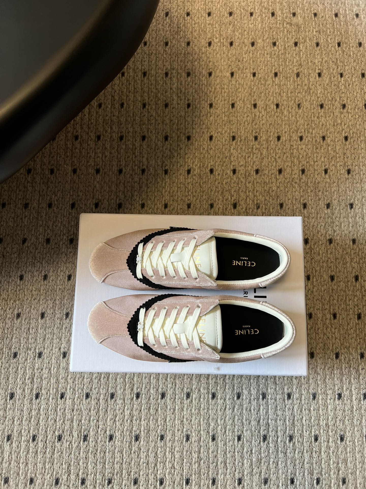 CELINE 26S SNEAKERS IN LIGHT PINK VELVET