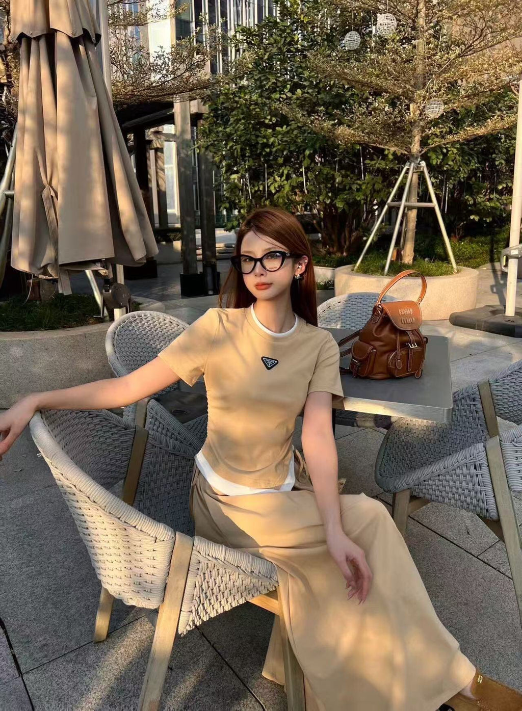 PRADA 26S TOP AND SKIRT SET STYLE 834