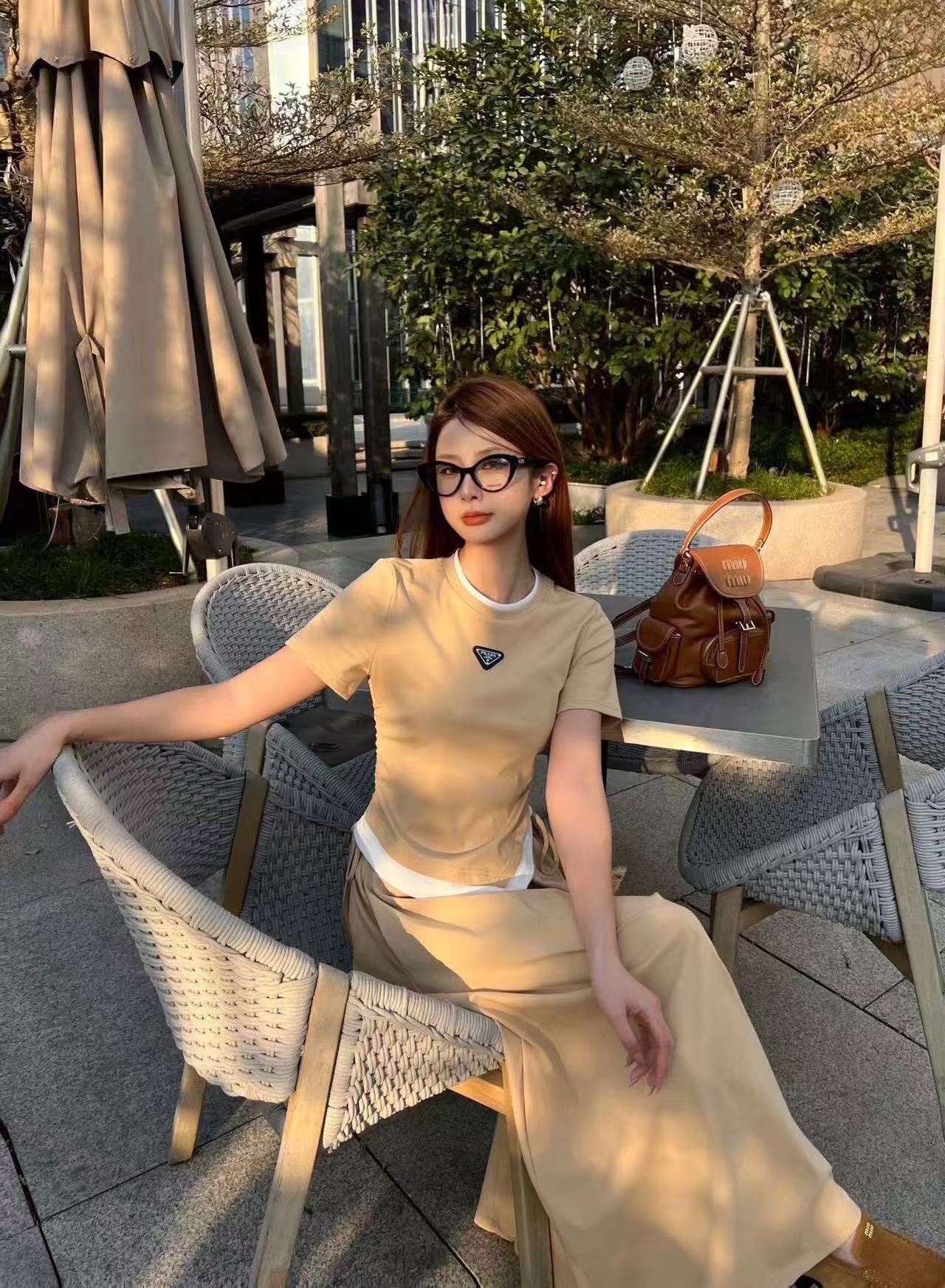 PRADA 26S TOP AND SKIRT SET STYLE 834