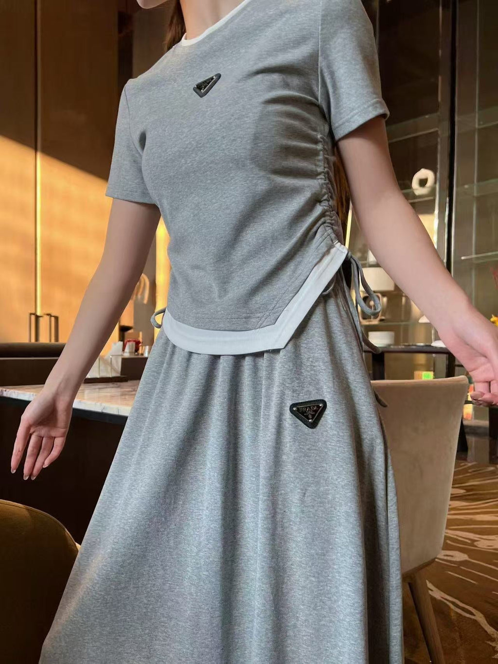 PRADA 26S TOP AND SKIRT SET STYLE 833