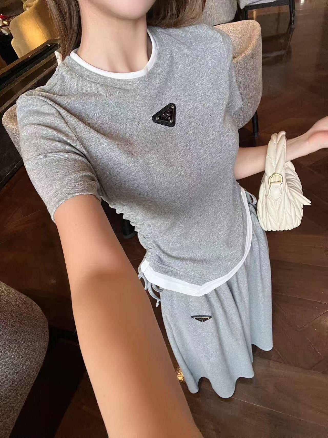 PRADA 26S TOP AND SKIRT SET STYLE 833