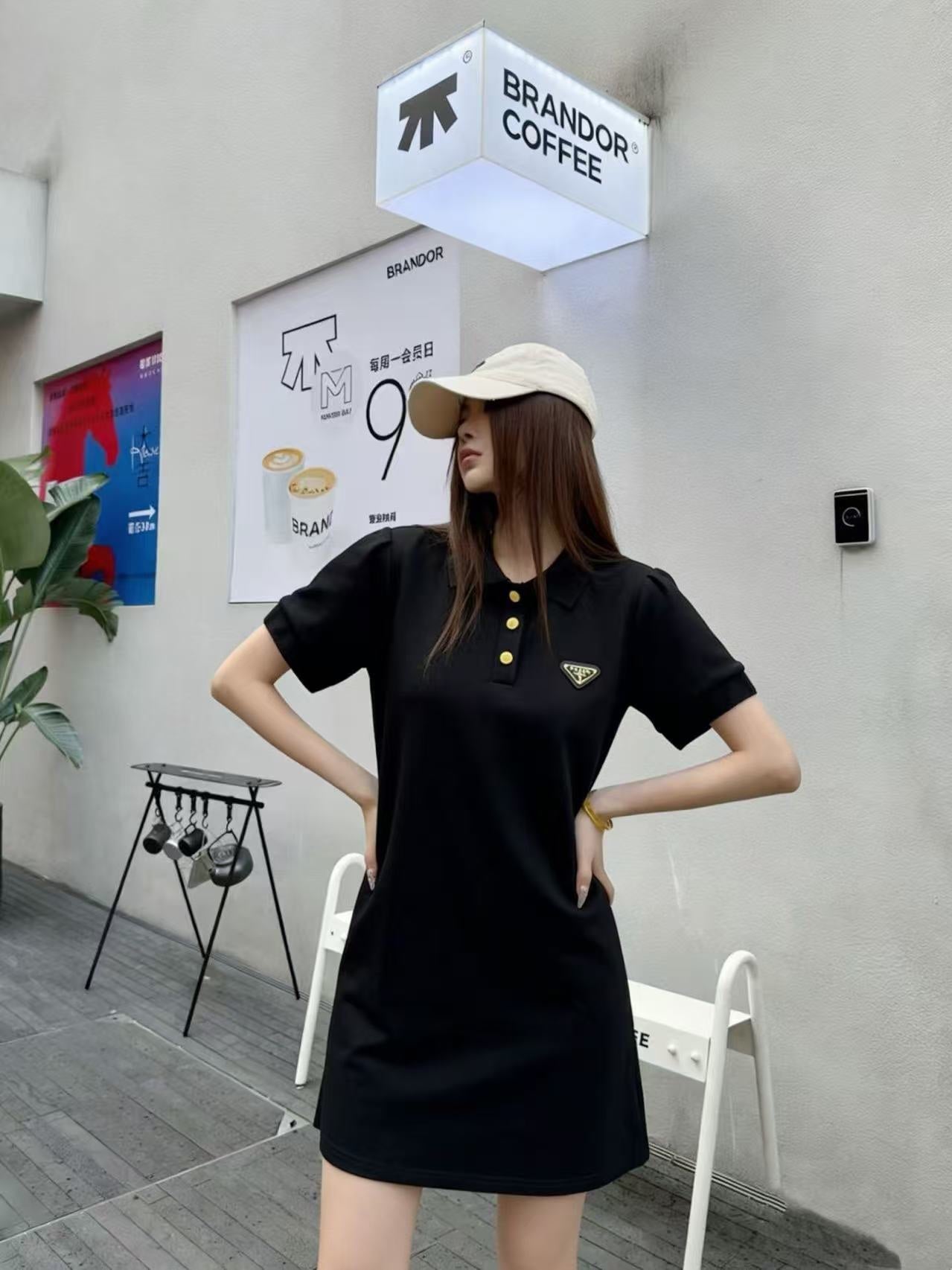 PRADA 26S SHORT-SLEEVE POLO DRESS STYLE 828