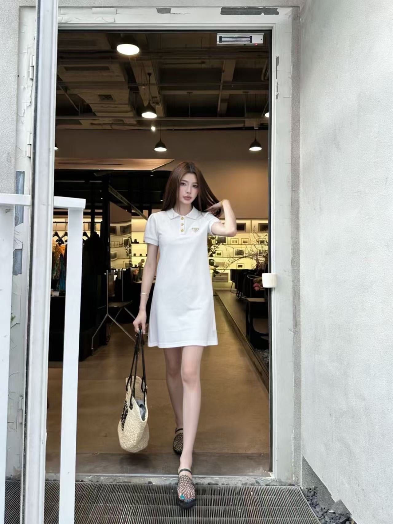 PRADA 26S SHORT-SLEEVE POLO DRESS STYLE 829