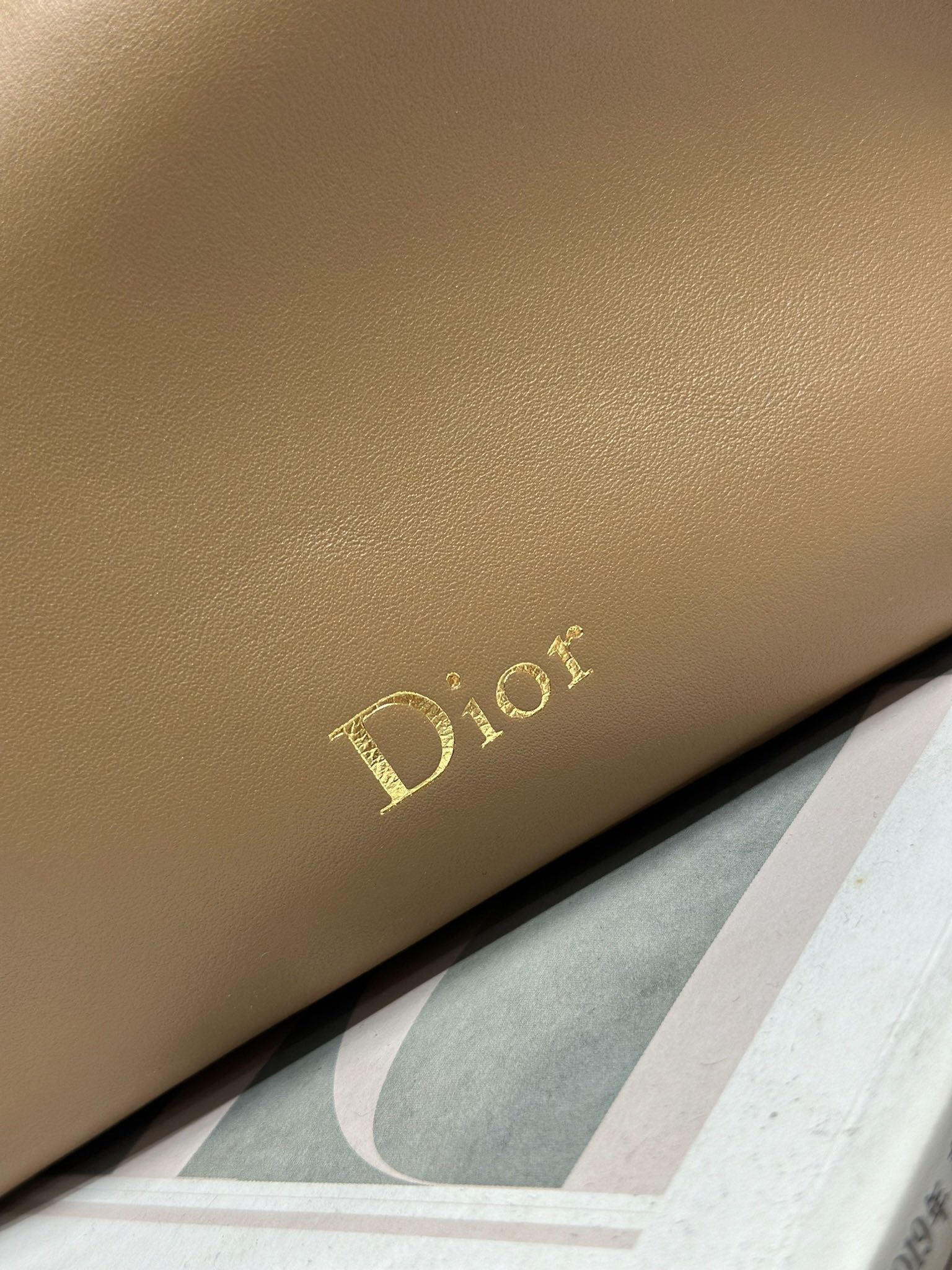 DIOR 26S BOW POUCH BAG 20 IN BROWN LAMBSKIN