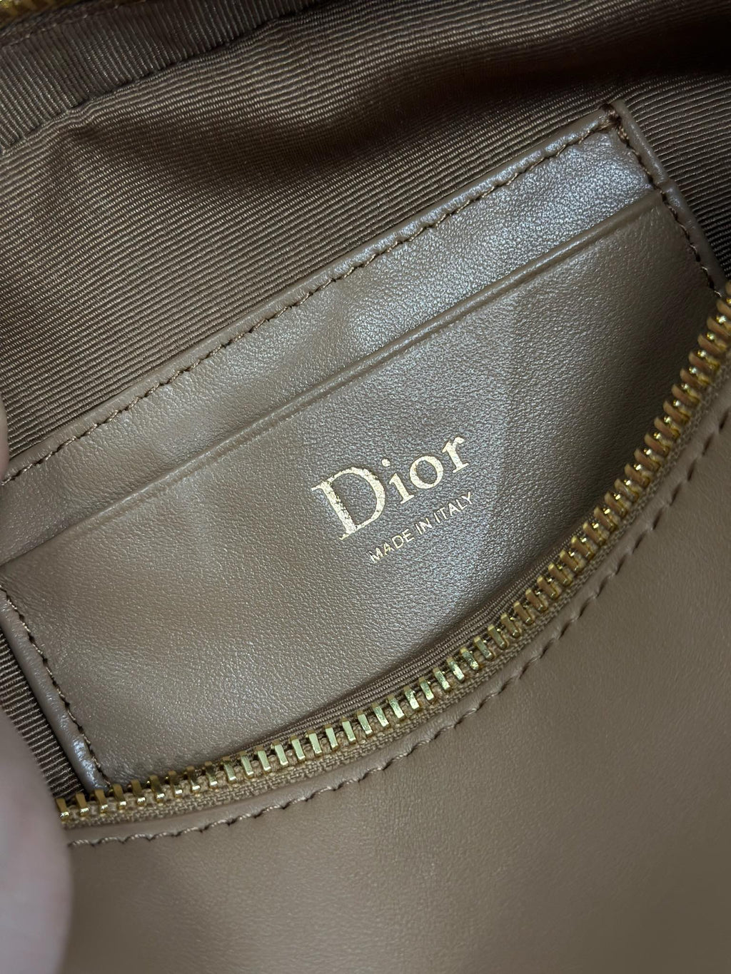 DIOR 26S BOW POUCH BAG 20 IN BROWN LAMBSKIN