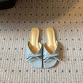 DIOR 26S OBLIQUE BOW MULE IN CLOUD BLUE CALFSKIN