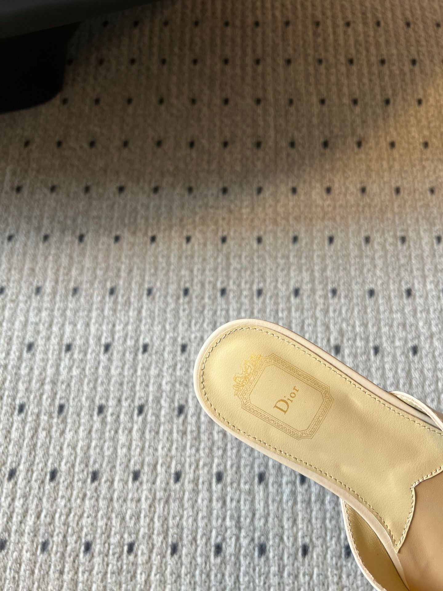 DIOR 26S OBLIQUE BOW MULE IN BEIGE CALFSKIN